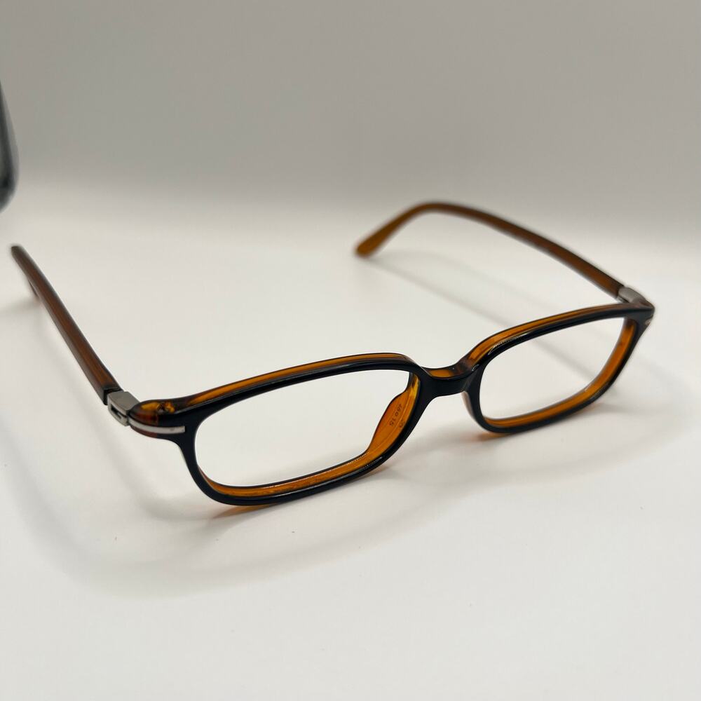 Gucci GG2459 W7E Black Brown Eyeglasses Italy Slim Rectangular 48-15-140